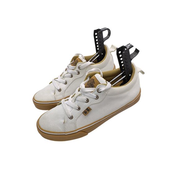 Harley-Davidson Torland Women’s 8 White Canvas Sneakers D84435 - Picture 2 of 12